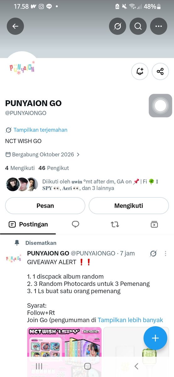 sushininjackck's tweet photo. @PUNYAIONGO Hi kak, thx for GA nya semoga rejekinya makin lancar. Tbh without GA pun harapan untuk wishie selalu dipanjatkan, yg paling utama kesehatan dan kebahagiaan mereka juga semua harapan baik yang wishie dan wishzen semoga segera tercapai💕💕🌷 https://t.co/5fyzH3jQAs