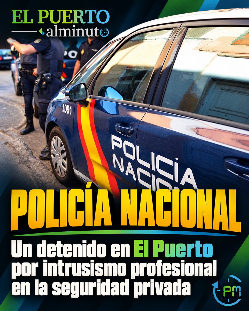 elpuertoalmin's tweet photo. POLICÍA NACIONAL
Un detenido en El Puerto por intrusismo profesional en la seguridad privada
https://t.co/OXs9r0GxoY
#elpuertodesantamaria #elpuerto https://t.co/SHrPDxS5eK