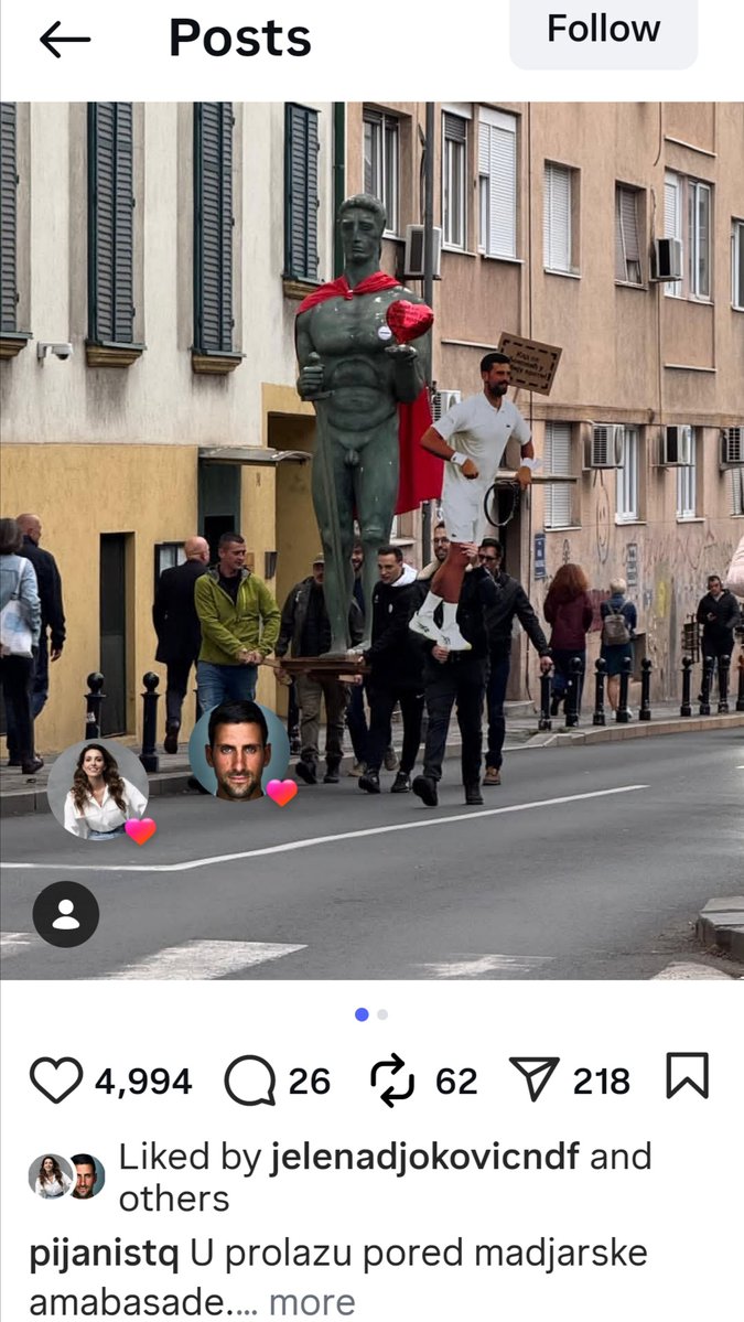 NovakAnalysis's tweet photo. They posted "When will Djokovic return to Serbia?" And Novak @DjokerNole  and Jelena Djokovic @jelenadjokovic  liked it as response.
The people's champion is always with his people.❤
#GOAT beyond tennis
#Serbia #StudentiPobeđuju https://t.co/bTe8qYeJMG