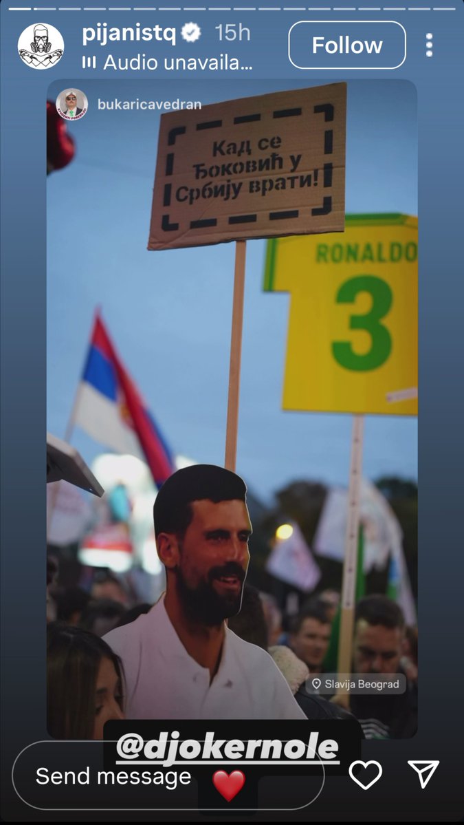 NovakAnalysis's tweet photo. They posted "When will Djokovic return to Serbia?" And Novak @DjokerNole  and Jelena Djokovic @jelenadjokovic  liked it as response.
The people's champion is always with his people.❤
#GOAT beyond tennis
#Serbia #StudentiPobeđuju https://t.co/bTe8qYeJMG