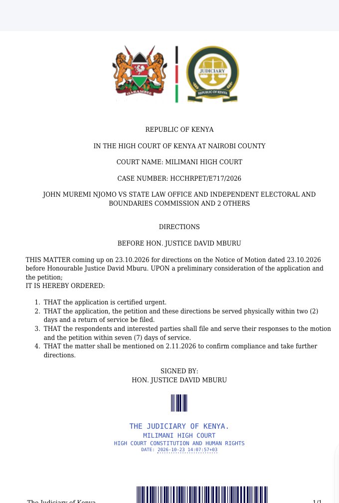LempaaSuyinka's tweet photo. This morning we filed a petition against the bill that National Assembly passed removing live transmission of presidential elections results.  We have untill Monday to serve and we are going to do exactly that. We are against opacity in Kenya's electoral system. https://t.co/P4OD9Rlhl6
