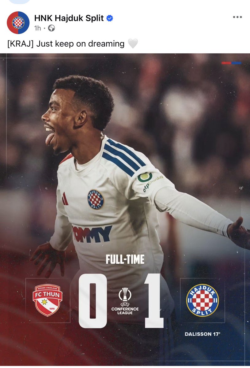 BekicAndrea's tweet photo. An exciting football match yesterday between HNK Hajduk from #Split 🇭🇷 and and FC Thun 🇨🇭ended 1:0 for the visiting team. Good sports atmosphere during the match!
I was pleased to meet the President of the Board of #Hajduk Mr Ivan Bilić and his colleagues before the match. https://t.co/g8mOAAimmV