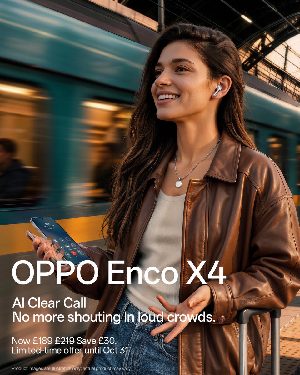 OPPOMobileUK's tweet photo. Crafted with Dynaudio for 7 years. 🎧
With sound tuning by Dynaudio, OPPO Enco X4 delivers a richer, more refined listening experience — made for every moment.

#OPPOEncoX4 #DynaudioSound #AIAdaptiveANC #FlagshipANC https://t.co/bEjYSVvZrG