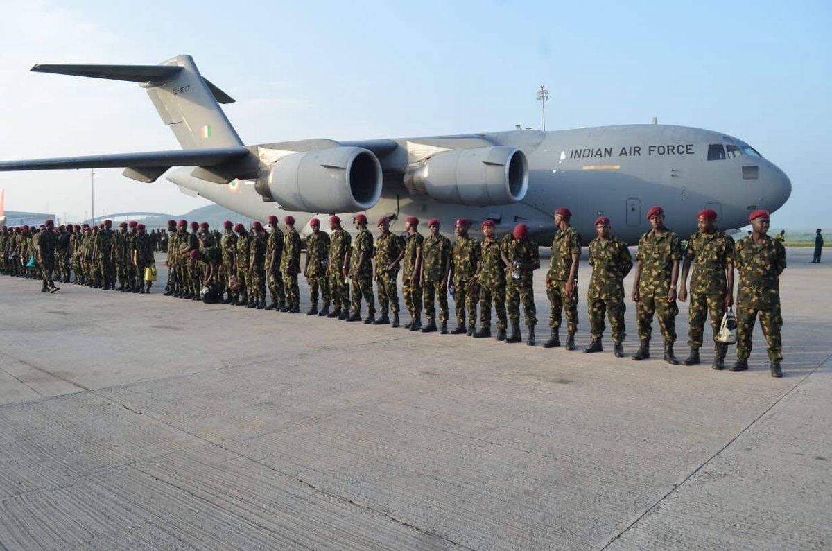 DejiAdesogan's tweet photo. COAS SEND 600 TROOPS TO INDIA FOR SPECIALISED JUNGLE, MOUNTAIN WARFARE TRAINING 🇮🇳 🇳🇬

The Chief of Army Staff (COAS), Lieutenant General Waidi Shaibu, has commenced the deployment of 600 Nigerian Army personnel to India for specialised jungle and mountain warfare training aimed at enhancing troops’ combat proficiency in difficult terrains and strengthening the Army’s capacity to safeguard Nigeria’s territorial integrity.

The first batch of 300 personnel departed Nnamdi Azikiwe International Airport, Abuja, on Thursday, 22 October 2026, aboard two Indian Air Force aircraft, a C-17 and an Airbus A321.

The training underscores the COAS’s commitment to building a professional, adaptable and combat-ready force capable of confronting terrorists, insurgents and other criminal elements operating in forests, mountainous areas and other challenging environments. It also aligns with his Command Philosophy, which prioritises operational effectiveness, realistic training, personnel development and enhanced combat readiness.

The specialised programme is expected to equip personnel with advanced jungle and mountain warfare skills, improve operational manoeuvrability and strengthen their capacity to deny criminal elements safe havens in difficult terrains. It will further reinforces Nigeria–India defence cooperation and the COAS’s determination to sustain a resilient, mission-ready Army capable of defending the nation’s sovereignty and protecting lives and property.