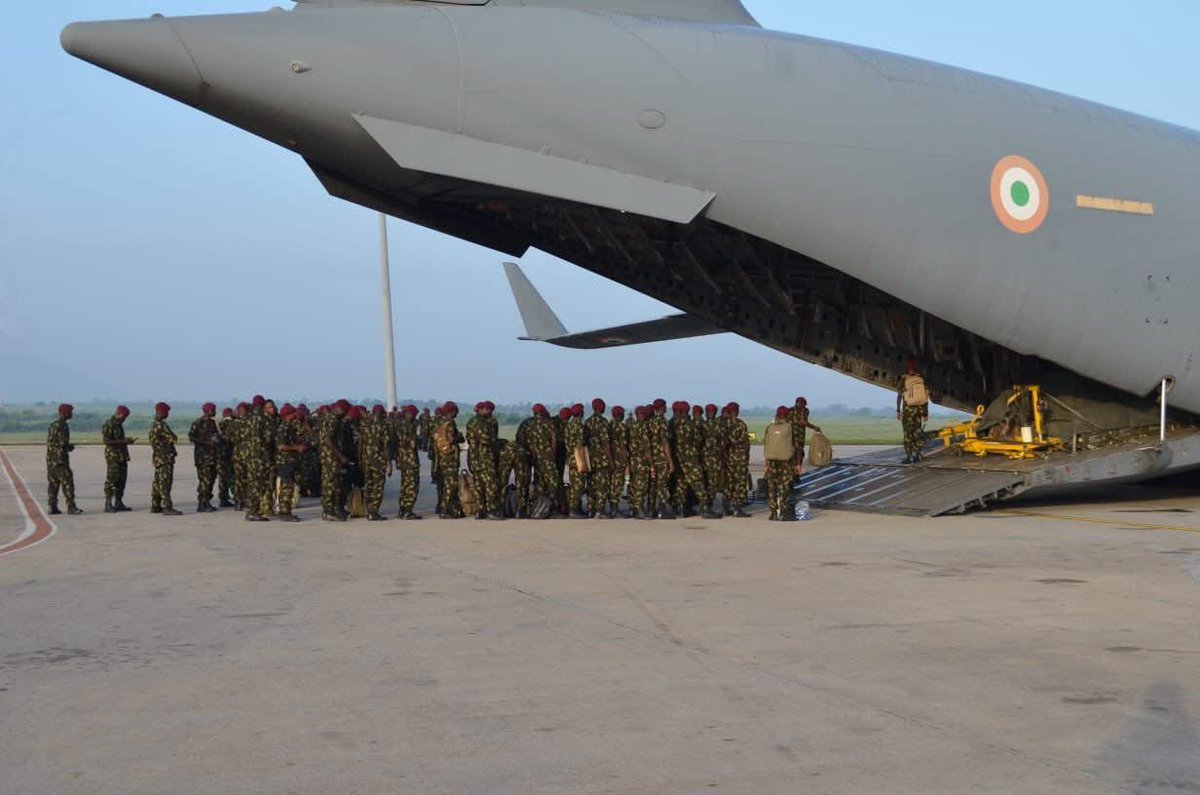 DejiAdesogan's tweet photo. COAS SEND 600 TROOPS TO INDIA FOR SPECIALISED JUNGLE, MOUNTAIN WARFARE TRAINING 🇮🇳 🇳🇬

The Chief of Army Staff (COAS), Lieutenant General Waidi Shaibu, has commenced the deployment of 600 Nigerian Army personnel to India for specialised jungle and mountain warfare training aimed at enhancing troops’ combat proficiency in difficult terrains and strengthening the Army’s capacity to safeguard Nigeria’s territorial integrity.

The first batch of 300 personnel departed Nnamdi Azikiwe International Airport, Abuja, on Thursday, 22 October 2026, aboard two Indian Air Force aircraft, a C-17 and an Airbus A321.

The training underscores the COAS’s commitment to building a professional, adaptable and combat-ready force capable of confronting terrorists, insurgents and other criminal elements operating in forests, mountainous areas and other challenging environments. It also aligns with his Command Philosophy, which prioritises operational effectiveness, realistic training, personnel development and enhanced combat readiness.

The specialised programme is expected to equip personnel with advanced jungle and mountain warfare skills, improve operational manoeuvrability and strengthen their capacity to deny criminal elements safe havens in difficult terrains. It will further reinforces Nigeria–India defence cooperation and the COAS’s determination to sustain a resilient, mission-ready Army capable of defending the nation’s sovereignty and protecting lives and property.