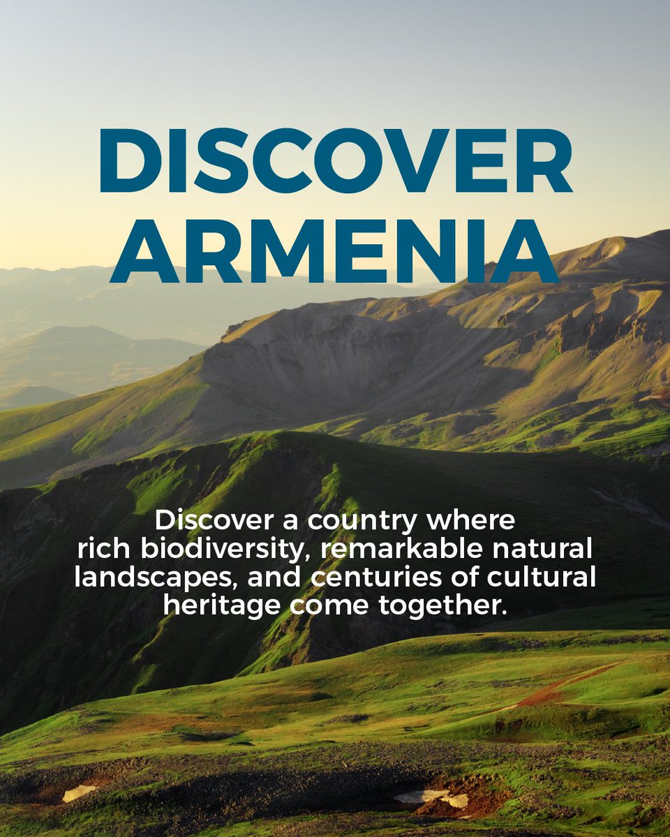 COP17_Arm2026's tweet photo. 🇦🇲🌿 Discover Armenia: Where Nature and History Come Together
As Armenia hosts COP17, we invite our international guests to explore a country of remarkable natural beauty, rich biodiversity, and centuries of cultural heritage.
From the ancient Garni Temple and the rock-carved Geghard Monastery to the extraordinary Symphony of the Stones, Armenia’s landscapes tell stories shaped by both nature and history.

Lake Sevan, its historic Sevanavank Monastery, and the nearby Norashen Reserve reveal another side of Armenia, where cultural heritage and biodiversity exist side by side.

🌍 Beyond the conference halls, discover the natural and cultural treasures that make Armenia unique.
Welcome to Armenia. Discover, explore, and experience.
#COP17Armenia #BiodiversityAction #ForAction #DiscoverArmenia