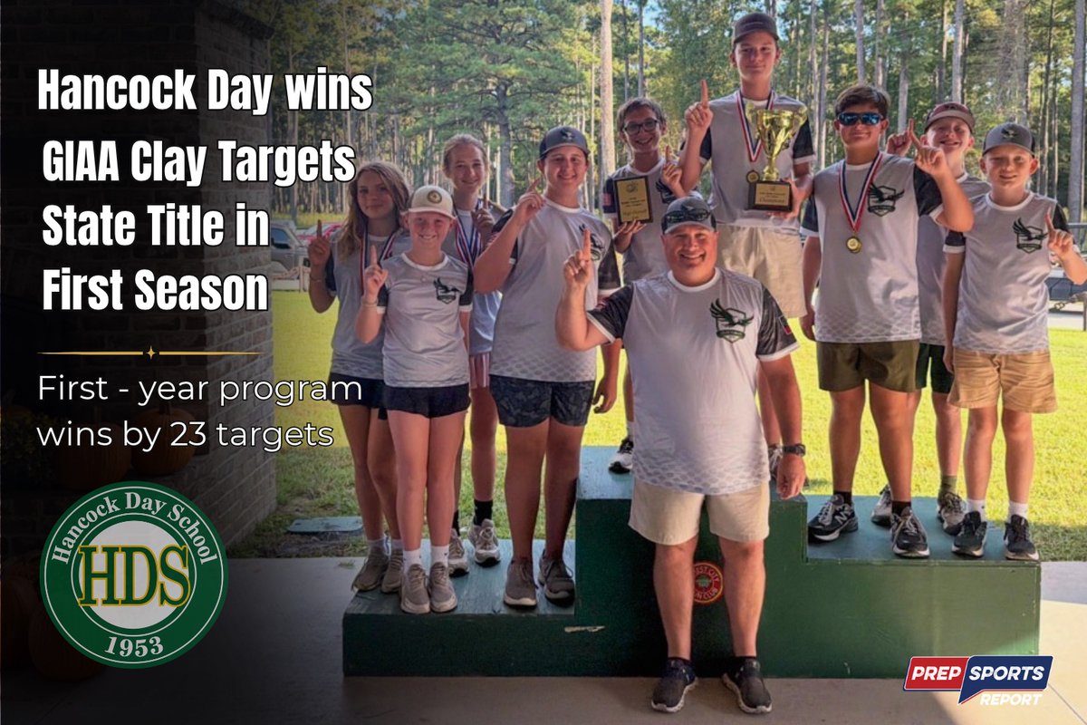 PrepSav's tweet photo. 🎯 Two years to start the program. One season to win state!

The Hancock Day Eagles are GIAA clay targets champions.

But there's more behind this first-year team's success.

Read more at https://t.co/gTyMU63Y2G
@HDSEagles @giaasports 
#PrepSportsReport #GIAA #claysport https://t.co/FwFG5xGZYK