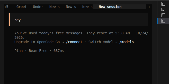 Abhishekchunnu_'s tweet photo. Just used 400K tokens on OpenCode, and suddenly hit the free usage limit. 😭
Been using it for the last 4 months, and this is the first time I’ve encountered this.
What changed, @opencode? 👀
Do I just wait for the reset, or is there something else I should do?
#OpenCode #AI https://t.co/zujFmttcZo