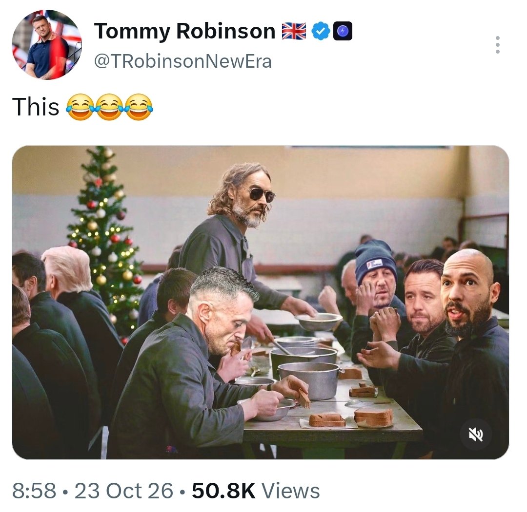 I_amMukhtar's tweet photo. Tommy Robinson is trying to laugh it off, but he’s absolutely fuming about these memes. https://t.co/TfWITKRv0R