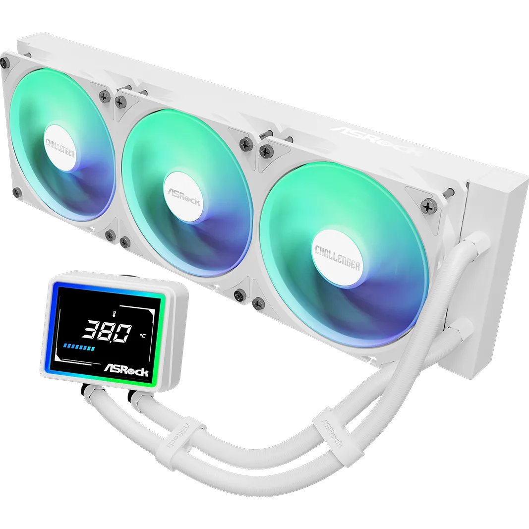tekwind_'s tweet photo. ＼見た目も冷却性能もこだわりたい🤍／
360mm水冷CPUクーラー
ASRock Challenger White 360 Digital

🖥️3インチデジタルディスプレイ
��カスタマイズ可能なARGBライティング
💨3相モーター搭載の冷却ポンプ
🔇低負荷時はファンを完全停止

詳しくは🔽
https://t.co/WlkxmGxJtB https://t.co/6Xfw6cqKat