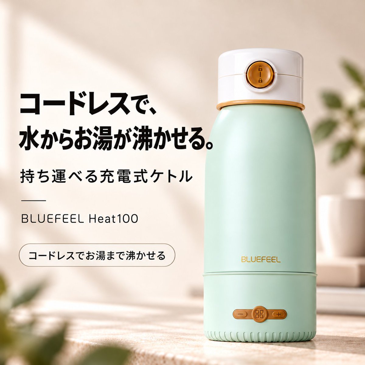 ec_current's tweet photo. そろそろ温かいコーヒーやお茶が恋しくなる季節☕️

外出先やドライブの休憩中、
「ここでお湯が沸かせたら…」と思ったことありませんか？

持ち運べる充電式ケトル「Heat100」なら、充電しておけばコンセントなしで水からお湯を沸かせます。

停車中の車内や外出先で、温かい一杯を楽しみたい方におすすめです🍵

▼商品詳細はリプ欄から👇