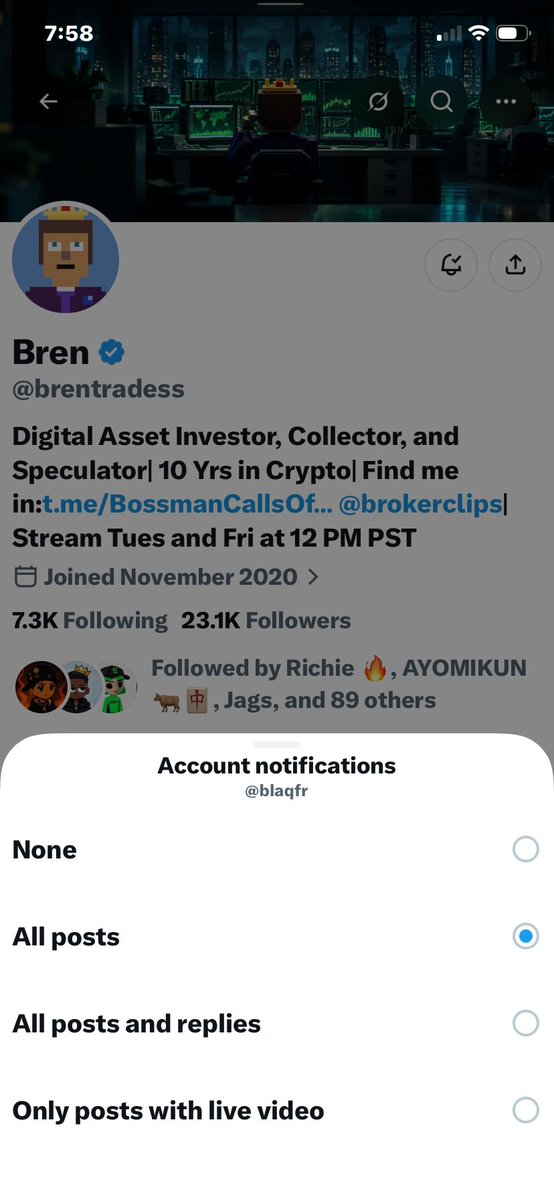 blaqfr's tweet photo. @brentradess @ClutchMarkets Thanks man 
Followed you with notifications ON ✅ 

Tagging : @Night_Reel @AKBLACK10

I appreciate man ❤️ https://t.co/QUizIhlALz