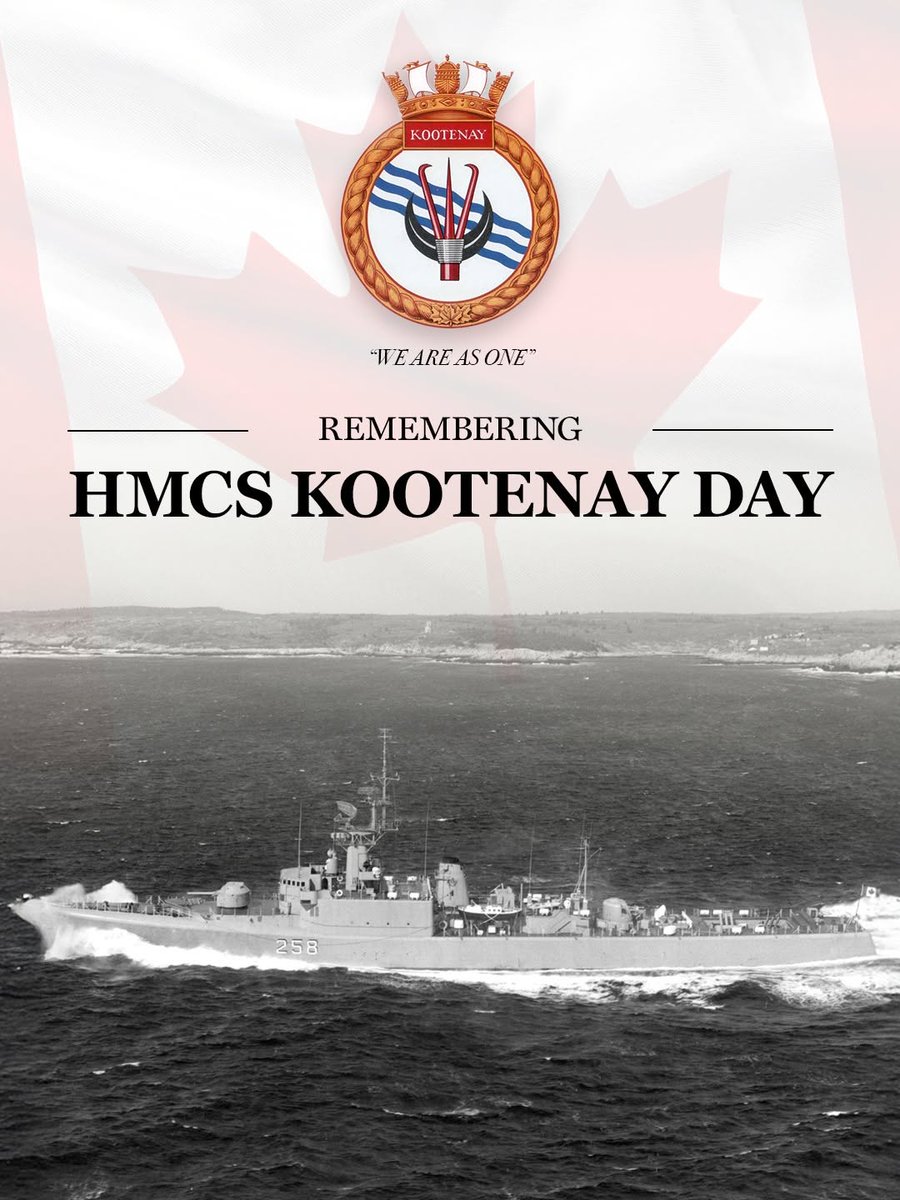 TimHoustonNS's tweet photo. On HMCS Kootenay Day, we stop to remember the nine brave crew members who lost their lives and the 53 injured in 1969. The heroics of the crew saved lives and kept their ship afloat during the worst peacetime tragedy in Canadian Navy history. Today, we honour those lost, the survivors, and their families.
