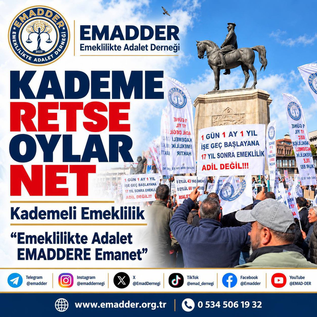 akin_0637's tweet photo. Gençler iş bekliyor, yaşlılar emeklilik bekliyor. Kademeli emeklilik iki sorunu birden çözen tek formüldür. 
@EmadDernegi
#KademeliEmeklilik
#KademeRetseOylarNet
Hayırlı Cumalar https://t.co/OrSl8uJInL