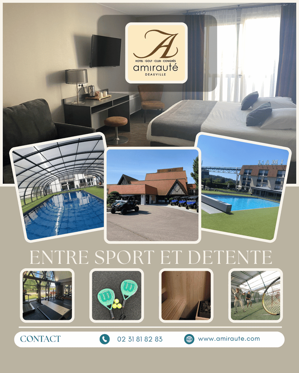 amiraute_hotel's tweet photo. Entre sport et détente, nous vous offrons l’équilibre parfait : match de padel, séance au sauna, relaxation dans nos piscines puis table au restaurant
#amirautehotel #Padel #Tennis #Sauna #indeauville https://t.co/JHAVWJmspX https://t.co/rzYzC5Rhua