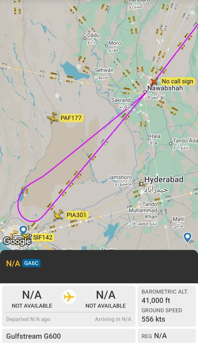 soldierspeaks's tweet photo. Pakistani Army Chief Asim Munir Mistri's official aircraft is once again circling aimlessly over southern Pakistan, leaving many wondering whether he's off on another date. https://t.co/ufzIuepV26