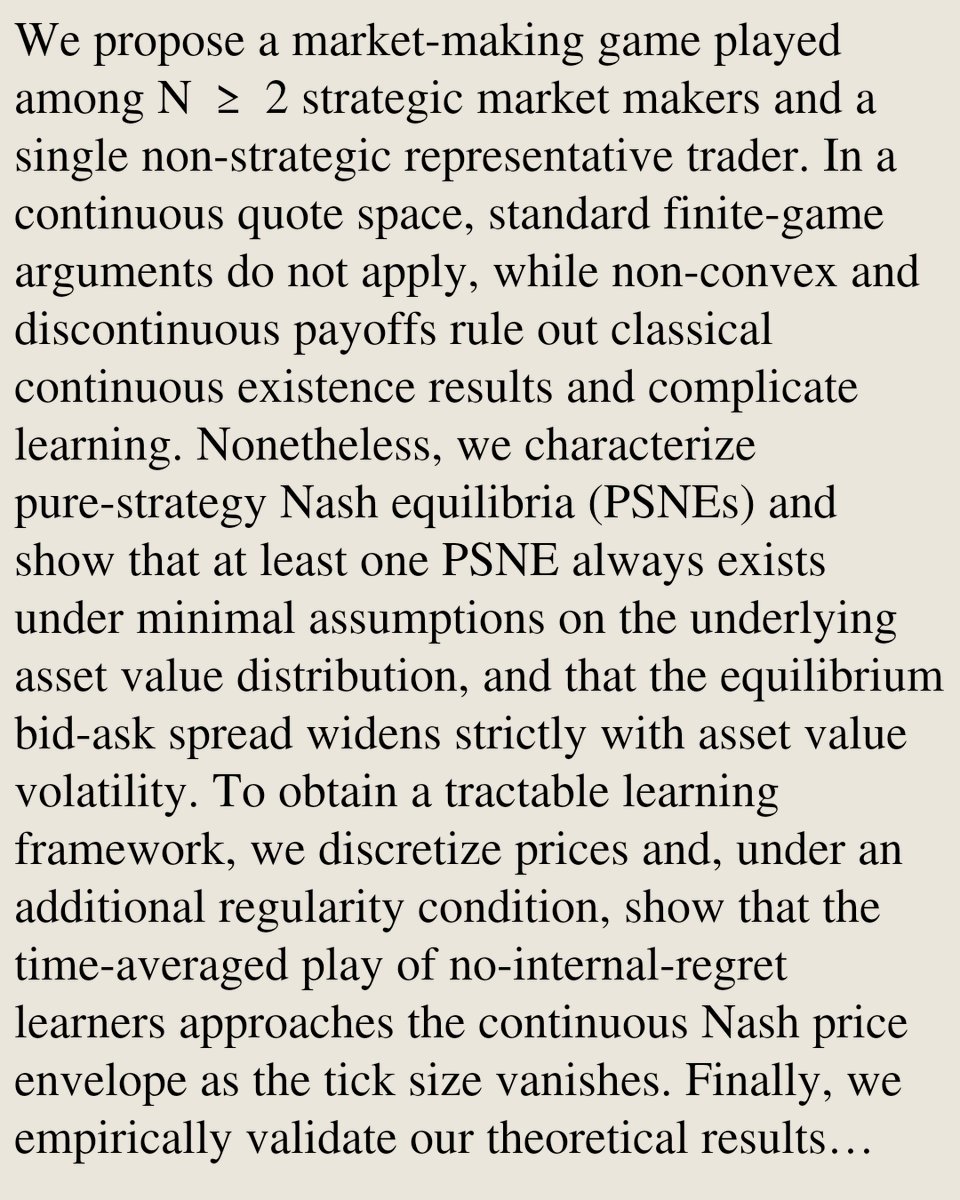 DO's tweet photo. Equilibria and Learning in Competitive Market Making

Matteo Onger, Luigi Foscari
https://t.co/4Fq2qvpSW5 [𝚌𝚜.𝙶𝚃 𝚌𝚜.𝙻𝙶 𝚚-𝚏𝚒𝚗.𝚃𝚁] https://t.co/AQdjQsIt48