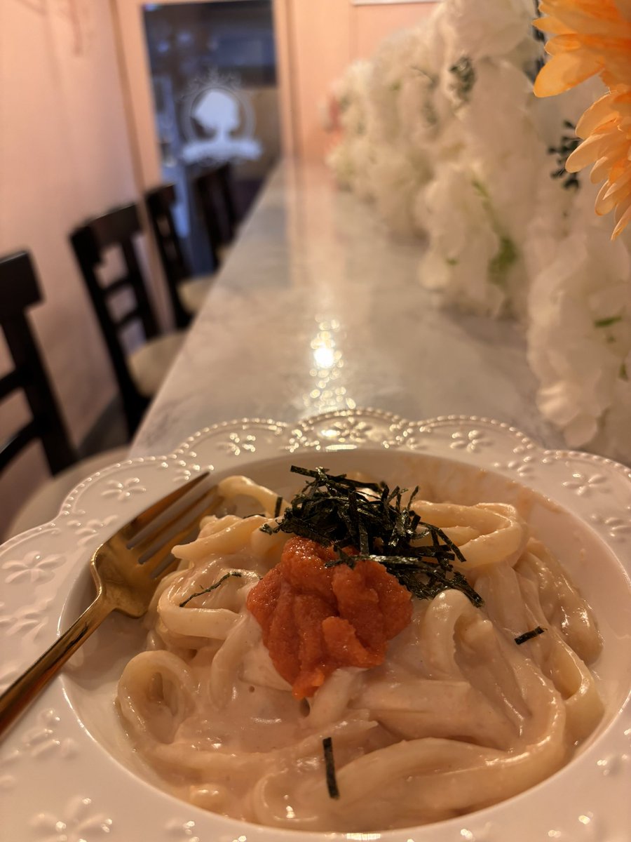 f8d8wd's tweet photo. またーり！これは明太うどん！ https://t.co/M3D7TubD1g