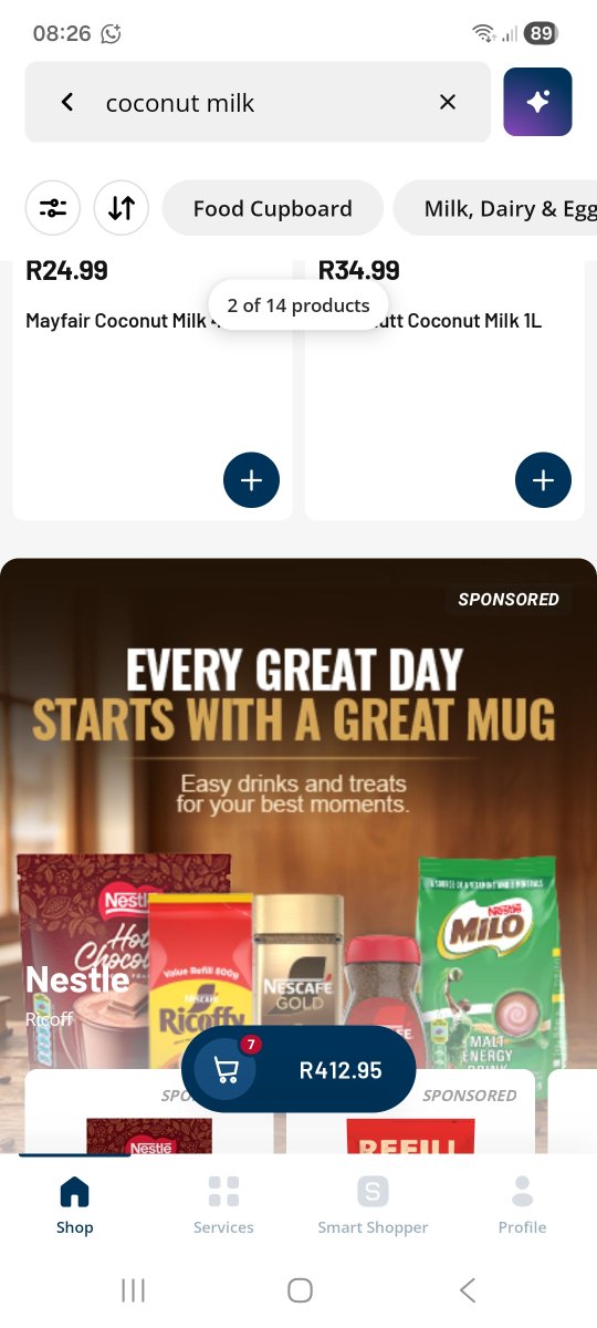 CollinsMandy's tweet photo. What fresh hell is this @PicknPay? At least give us an option to kill this ad. It makes using your app a complete pain in the ass and I do not want to see it on every item I search for. It's like you try to annoy us out of shopping. https://t.co/2LwtuH10a1