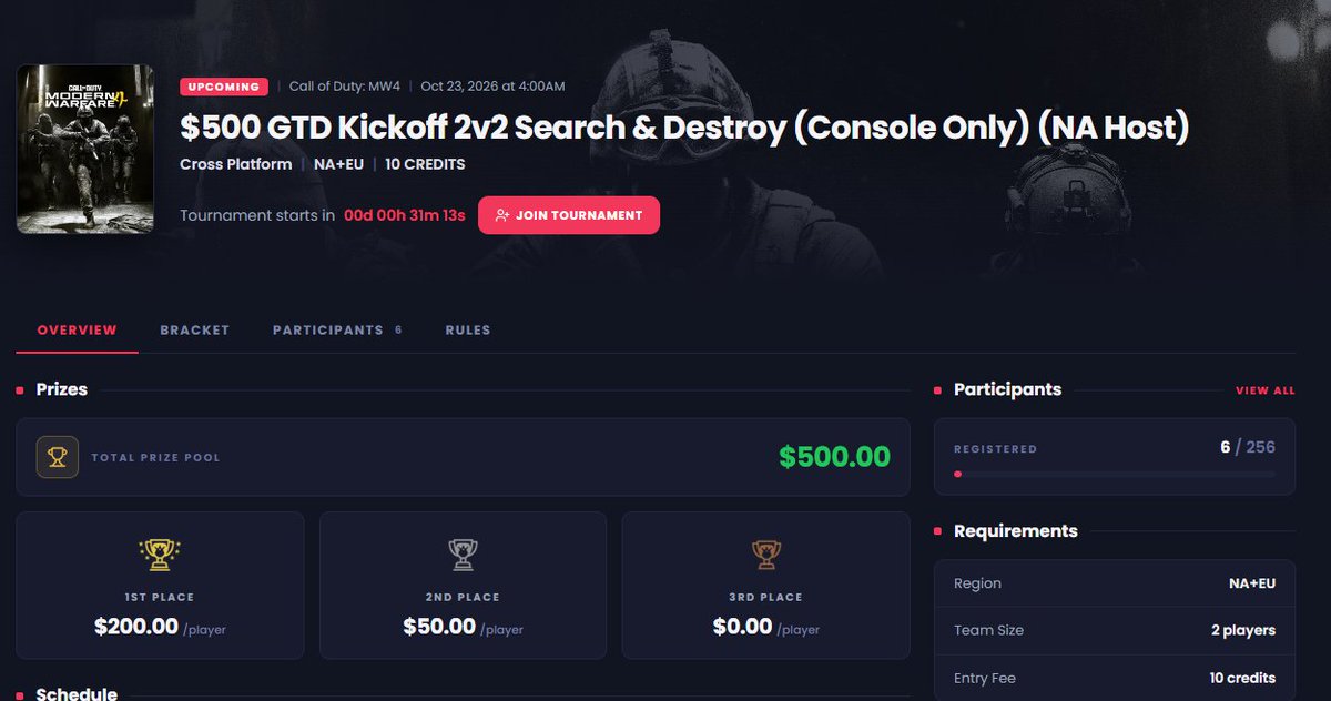 ConsoleKings's tweet photo. Still awake?

$500 GTD 2v2 Kickoff Search and Destroy on MW4

4am ET

We will be giving away a few free entries for people who RT and comment with their CK username! https://t.co/0VnbZdgTf1