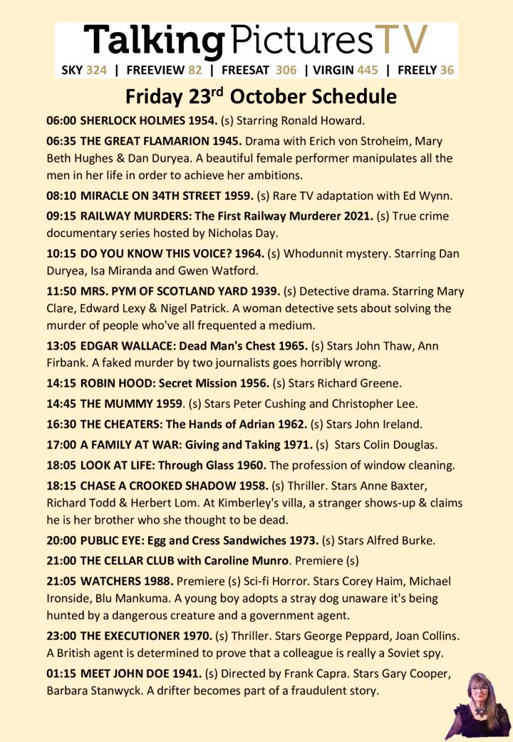 Talking Pictures TV on X: "What's on Friday? Your viewing on # ...