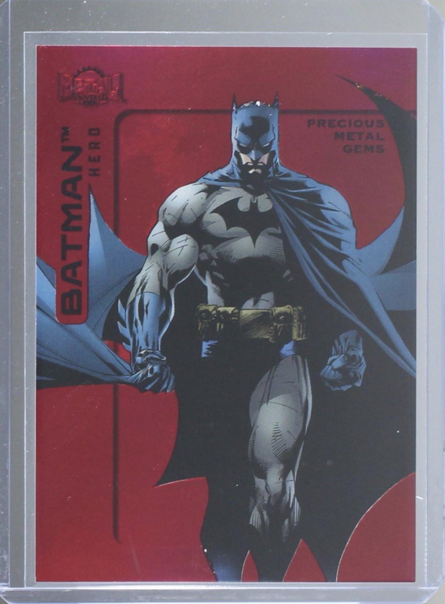 CardBurglar's tweet photo. I’ll never hit a bigger one in my life. 2025 Skybox Metal Universe Batman #1 Precious Metal Gems Red 🤯 🤯🤯@UpperDeckEnt  #ePack @DCOfficial #Batman https://t.co/bRGAM3f80W