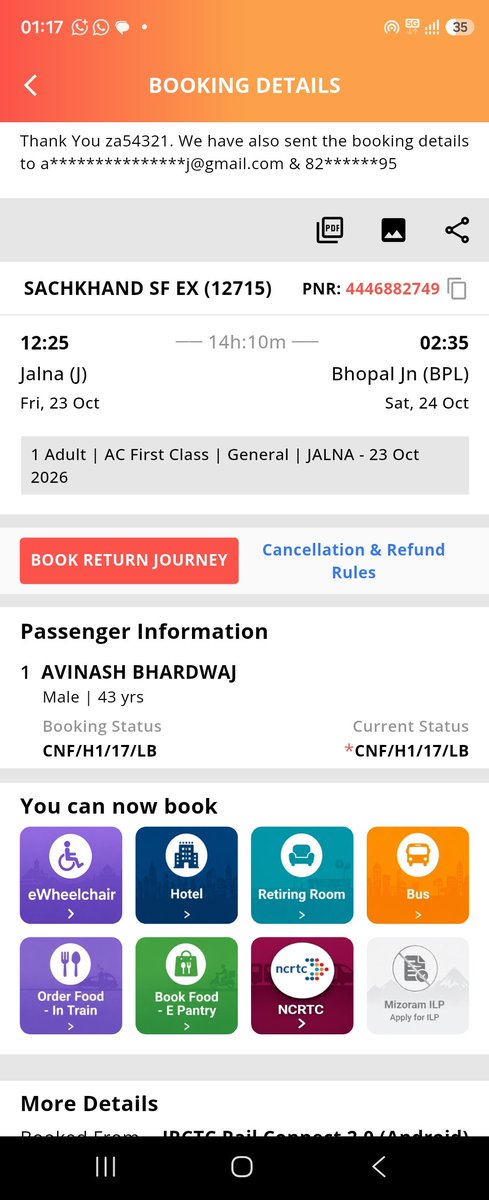punaul's tweet photo. @RailwaySeva Avinash Bhardwaj https://t.co/XmbPSZh2Kv
