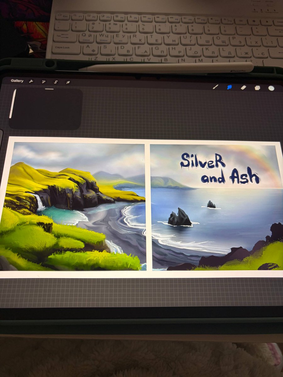 NexisVlada's tweet photo. Book cover, but make it moody 🌫 Silver and Ash, painted in Procreate #bookcover
#WritingCommunity https://t.co/luXtP85Obq
