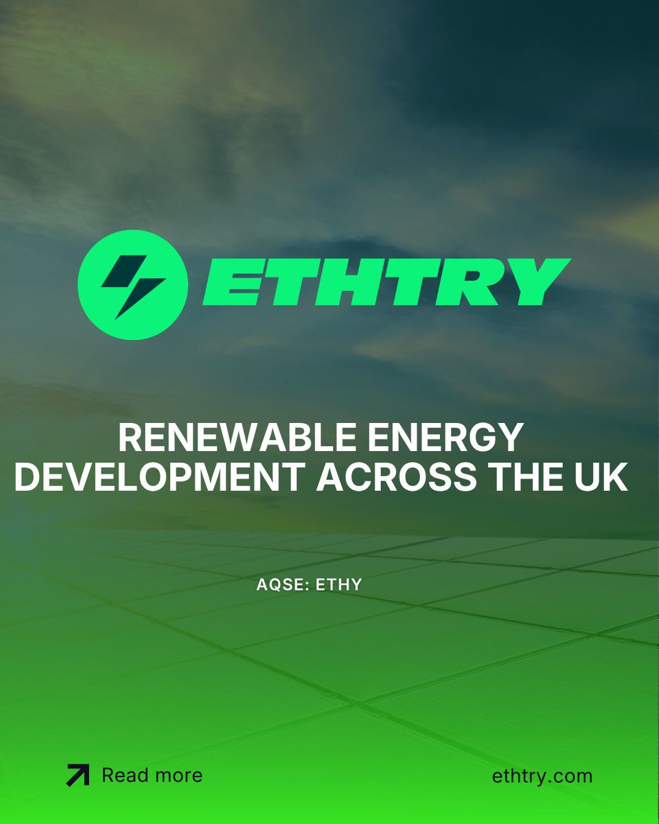 ethtryplc's tweet photo. ☀️ Renewable energy development across the UK

From site identification to development and investment, ETHTRY is exploring opportunities across the UK's renewable energy sector.

Discover our operational activities 👇
https://t.co/KPWKbDyQei #ETHY #SolarEnergy #Renewables https://t.co/T8iGETz47F