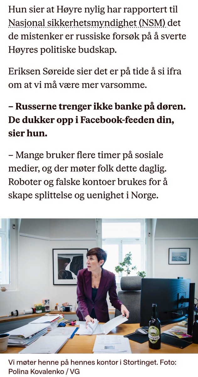 Goitericus's tweet photo. Og prisen for årets mest patetiske unnskyldning går til Ine Eriksen Søreide. 

Det er selvfølgelig Russlands skyld at folket er uenig i politikken hun og Høyre fører. 

Herregud. https://t.co/p4QhTrcjzT