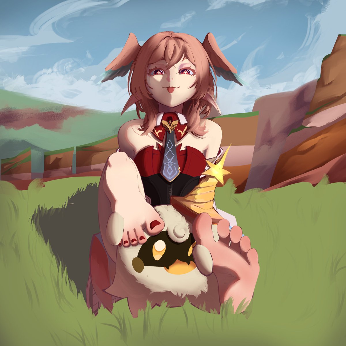 ViceXeah's tweet photo. happy feet friday people, you wish you were lumi, freak (me too)

#GenshinImpactㅤ #linnea #feet #feetfriday #fanart #hoyoverse https://t.co/rU0bnuJaqA