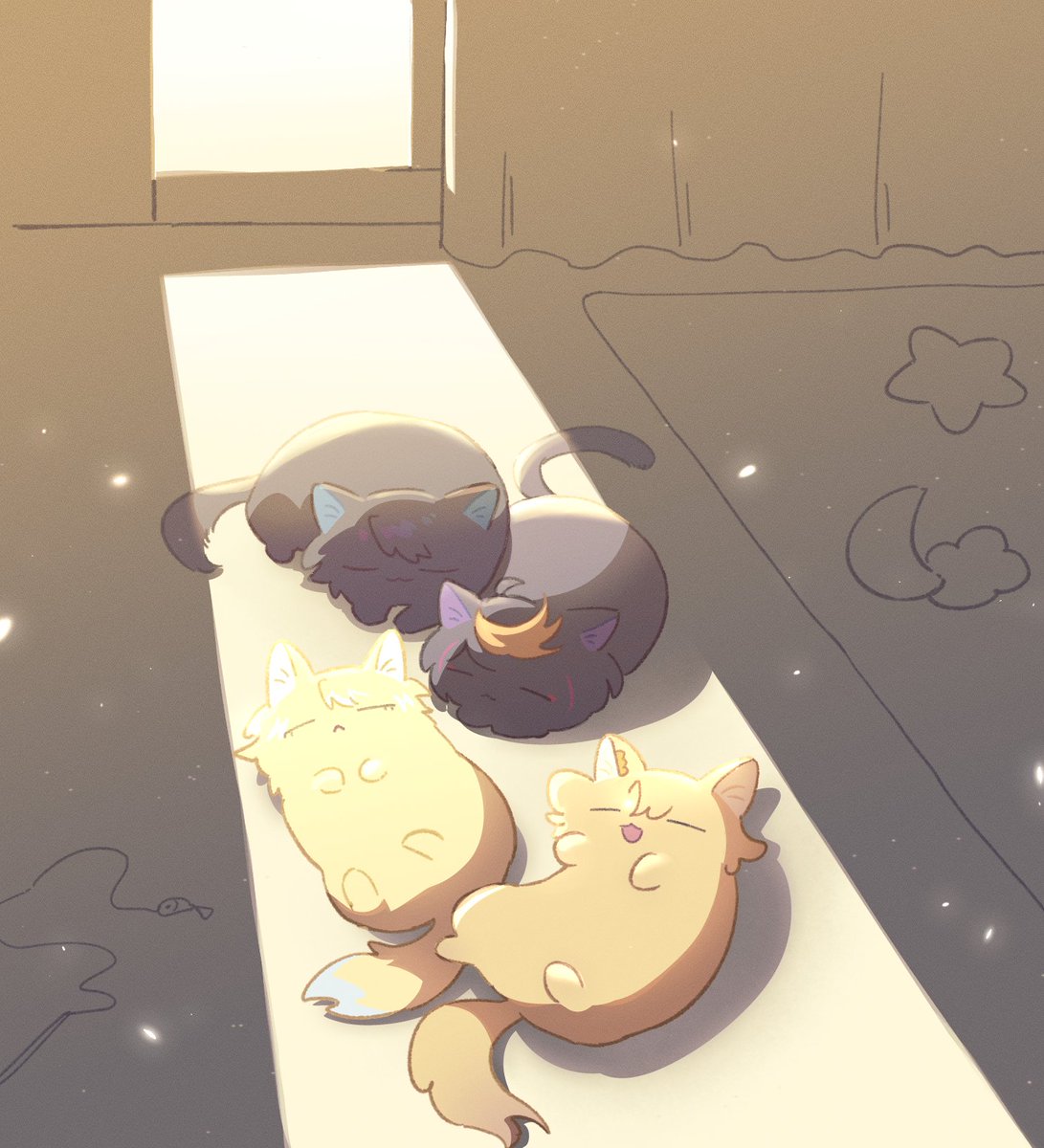 MelllonSoda's tweet photo. ☀️🐈‍⬛🐈‍⬛🐈🐈 https://t.co/Hbh8mYMHWu