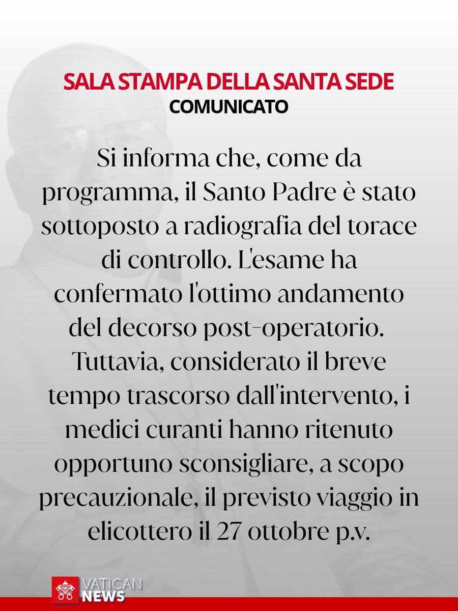 vaticannews_it's tweet photo. #PapaLeoneXIV  non andrà ad Assisi per favorire la ripresa dopo l’intervento https://t.co/2SP0GB23IY