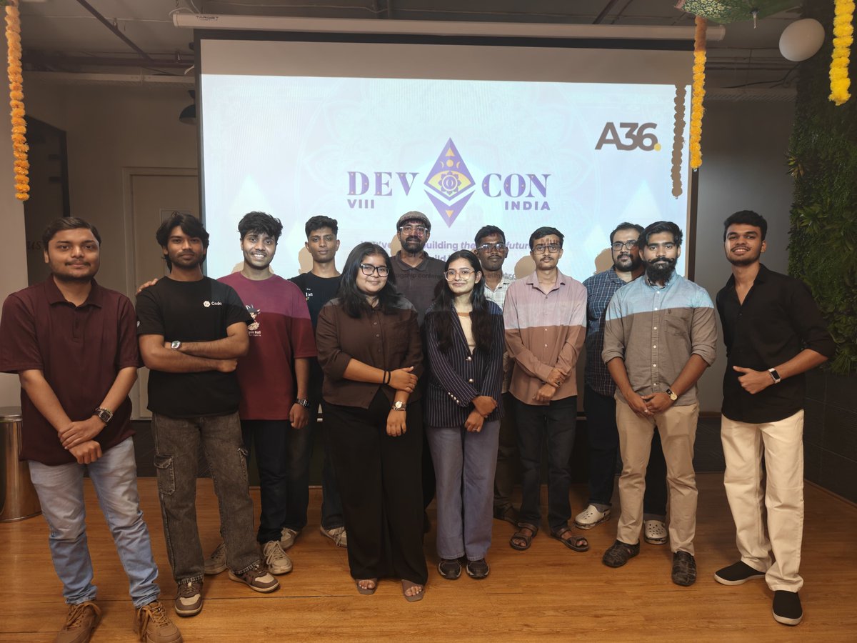 A36Labs's tweet photo. Good conversations, curious minds, and a room full of builders in Pune! 🇮🇳

From @ethereum and open source to exciting project demos showcasing what builders are working on, Road to Devcon 8 was all about sharing ideas, learning, and connecting with the local community.

Thanks to everyone who joined us!

Shoutout to our venue partner @DevX_Work for hosting us and our A36 event team @BochareSru15102 & @VinayakCho64390 for making it happen!

@EFDevcon x A36 Labs