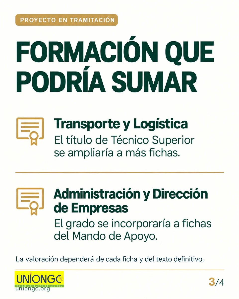 UnionGC's tweet photo. 📌 ¿Piensas pedir destino?

El proyecto de fichas de méritos plantea cambios en IPECGUCI, experiencia en Tráfico y titulaciones.

⚠️ Siguen en tramitación: todavía no se aplican.

👇 Te resumimos las propuestas en este carrusel.

#UniónGC #GuardiaCivil https://t.co/SX0veYatwh