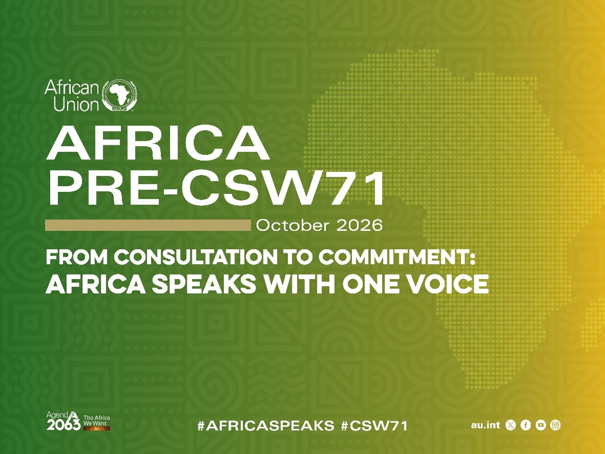 AU_WGYD's tweet photo. 🌍 Today marks the start of the Africa #PreCSW71 Consultations!
We’re uniting youth, CSOs & Member States to build a strong Common African Position (CAP) on gender equality, climate action & women's empowerment.
1 Voice, 1 Africa! ✊🏾
#CSW71 #AfricaSpeaks #GEWE https://t.co/pkQwvbVhVy