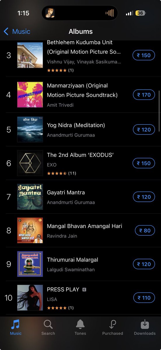 anonymo_gre's tweet photo. PRESS PLAY is at 10 in top Albums in Indian iTunes 😭😭😭😭😭😭 https://t.co/w2TuXU0Cv5