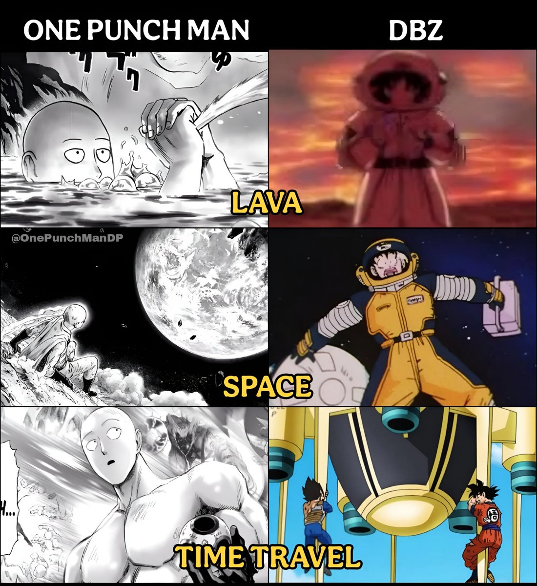 Kaintrlover's tweet photo. en todo esto opm simplemente esta demostrando que su power scaling esta terrible, saitama no respiranen el espacio, Ni viájo en el tiempo por sus propios medios, dragón ball se contradice solo, en la saga namek freezer le dice a goku que no puede respirar en el espacio y goku le https://t.co/Llzsg0Vq7s