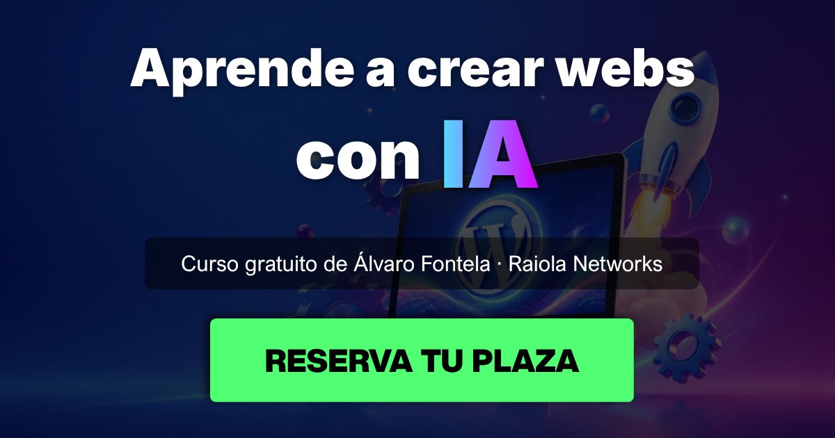 RaiolaNetworks's tweet photo. 🚀 ¿Te imaginas crear una web en WordPress simplemente explicándole a una IA lo que quieres?

En este nuevo curso te enseñamos cómo hacerlo desde cero, construyendo una web real y sin necesidad de saber programar.

Además, es completamente GRATIS 👀

https://t.co/6TV49eK4n6 https://t.co/MV7D4WIgbh