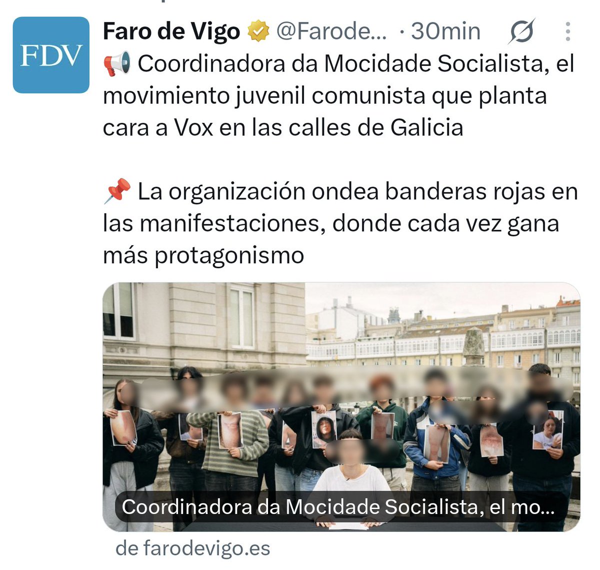 seredaico's tweet photo. Lexitimación por visibilización e promoción selectiva da disidencia. Cando tanto LaVoz coma o Faro, dous puntuais da desinformación burguesa e españolista, ofrecen mostras tan evidentes é que hai unha consigna superior de facelo. Que cada un chegue ás súas propias conclusións https://t.co/4Qwug812iH