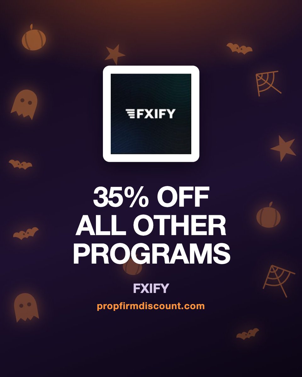 propfirmpreview's tweet photo. FXIFY: 35% off all other programs this Halloween, ends 2 Nov midnight EST. FXIFY discount code is on the deal page - copy it in the reply. Or use FXIFY2WRIVW for 10% off at checkout.

#fxify #propfirm #discountcode https://t.co/vG9ktGATtS