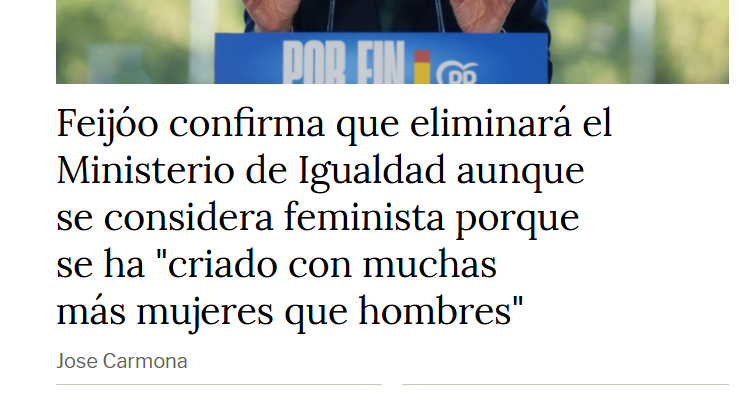Kaytxar's tweet photo. Para los que niegan que vayan a por nuestros derechos...verás lo que tardan en prohibir el aborto, legalizar los vientres de alquiler, destruir viogen, etc etc etc
Van a por nosotras
- Feijoo confirma que eliminará el ministerio de igualdad - https://t.co/RzQLHLWTtO