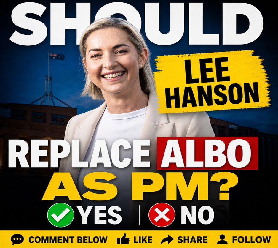 AussieFC's tweet photo. Would you like to see Pauline Hanson's Daughter Lee Hanson replace Anthony Albanese as PM of Australia? https://t.co/2x5gAneJz3