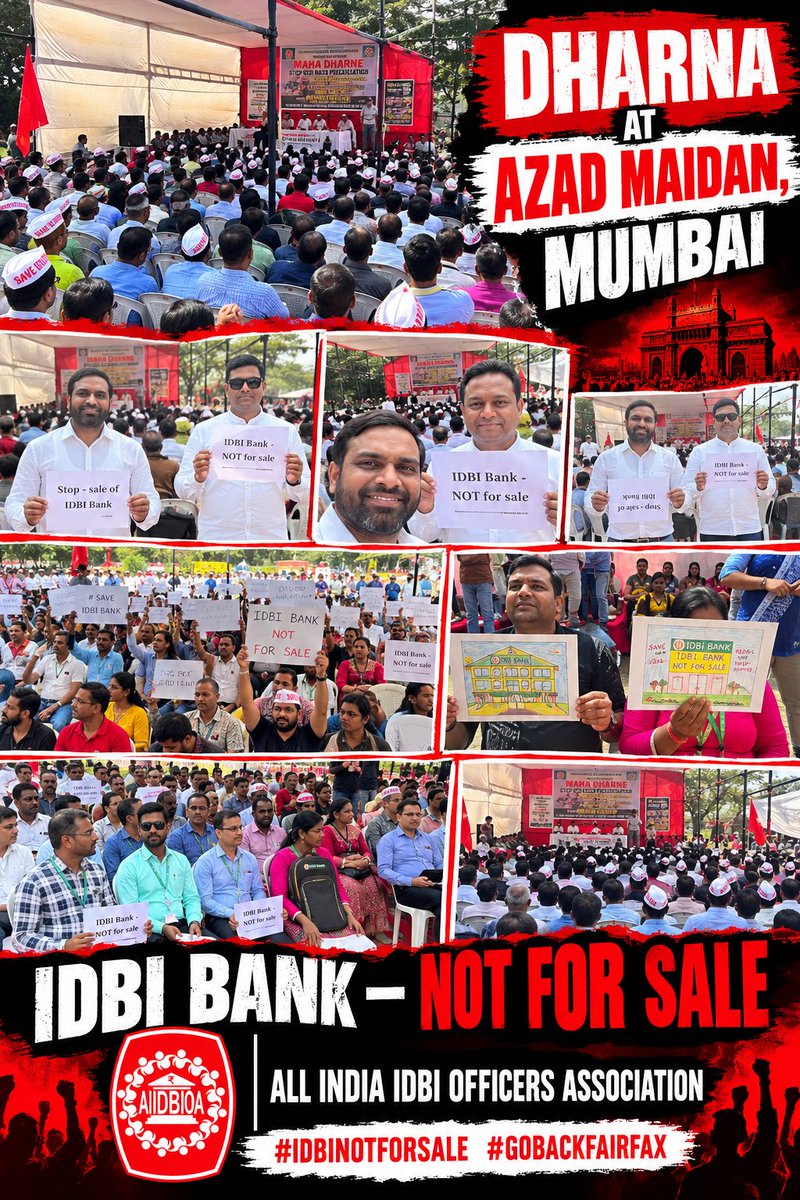 saveidbibank64's tweet photo. #GOBACKFAIRFAX
IDBI Bank reports ₹9,513 crore profit in FY 25-26. Why privatise a national asset?
What about employees’ future, reservation, public banking and our nation’s interests?
Are we inviting East India Company 2.0 into India?
 Citizens, raise your voice! Comment below. https://t.co/CzbSgRKSjE