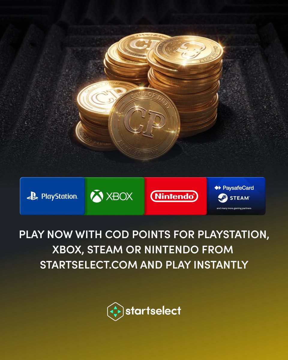 Startselect_com's tweet photo. 🚀Modern Warfare 4 is officially here 🚀

Stock up on COD Points for PlayStation, Steam, Xbox or Nintendo at Startselect and gear up from day one. 💥

👉🎮 Hit the link in bio to load up instantly.

#COD #CallOfDuty #ModernWarfare4 #Gaming #ShooterGames #MW4 https://t.co/tf45jWB9Be