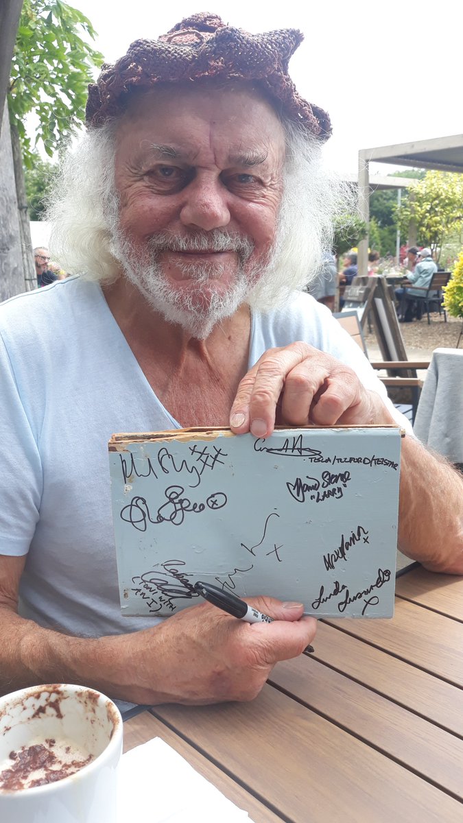 Superproprep's tweet photo. HAPPY BIRTHDAY!

To the amazing, and simply wonderful David Sterne, 81 today!

I had the great good fortune to be treated to lunch by David when we met up in Hampshire a couple of years ago and we chatted for an hour.

David played eccentric farmer Larry Bishop in 'detectorists'. https://t.co/a9sg2BgaUK
