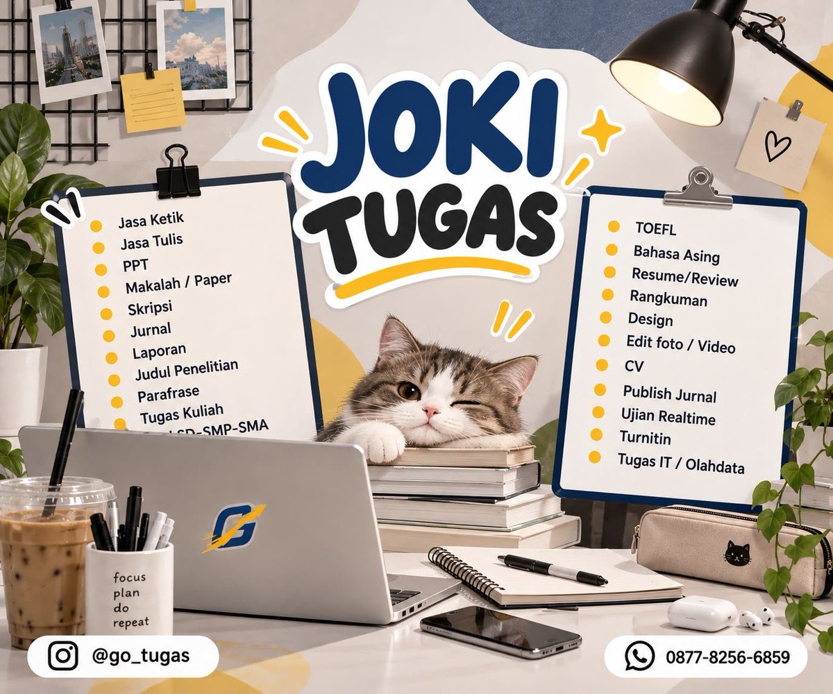 Go_tugas's tweet photo. Joki tugas skripsi kita lengkap nih kak mulai dari judul sampai sidah akhir. Ada harga perhalaman ada juga harga paketan kakak bisa pilih nanti yaa https://t.co/dlMa6wWcFu