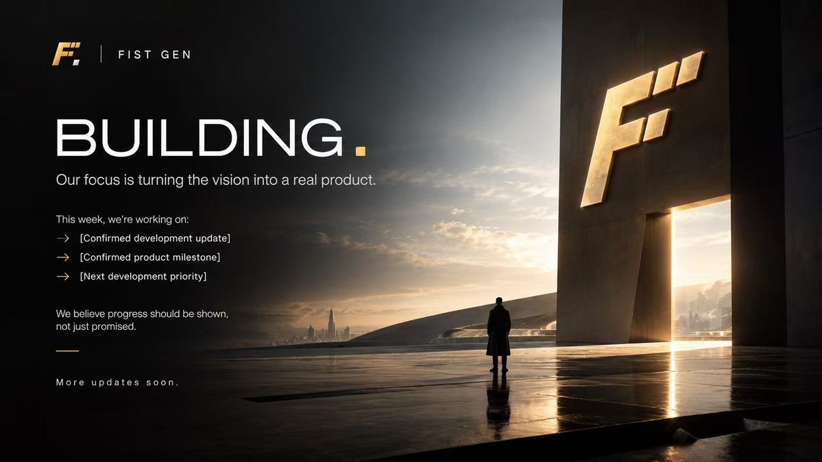FistGen's tweet photo. BUILDING  .

Our focus is turning the vision into a real product.

This week, we’re working on:
→ [Confirmed development update]
→ [Confirmed product milestone]
→ [Next development priority]

We believe progress should be shown, not just promised.

More updates soon. https://t.co/s0MagMW3lt