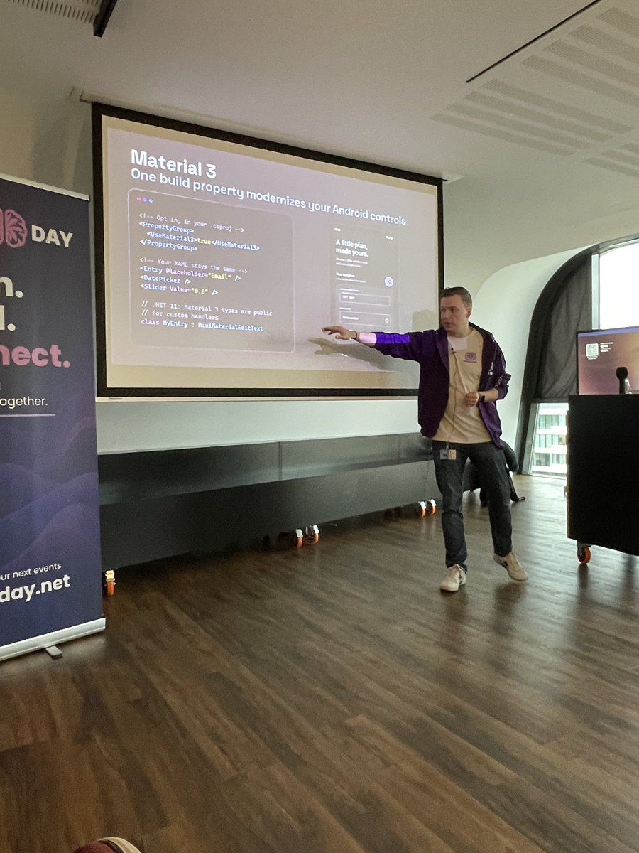 tonyedwardspz's tweet photo. Keynoting the day is @jfversluis.

New tooling. New controls. New capabilities. Less XAML. Less hassle.

The future is bright for #dotnetmaui 🙌 https://t.co/JjuGM04ebh