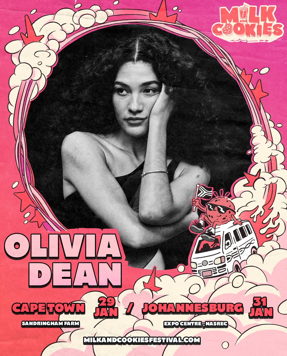 milkcookiesfest's tweet photo. Mzansi, you clocked it. It’s Olivia Dean. 🥛🍪

Cape Town and Joburg, this is going to be so easy to fall in love with.

Pre-registration is open on Howler until 28 October: https://t.co/t5Y6OzCrtg

Never the same sound. Always the same feeling.

#milkcookiesfest #mcmw27 https://t.co/WgWzvyORll